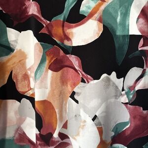 JM Collection Women 3/4 Sleeve Keyhole Front Cascading Fall Multicolored‎ Top M